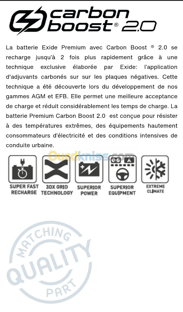 Batterie EXIDE 70ah 760 a(en) efb