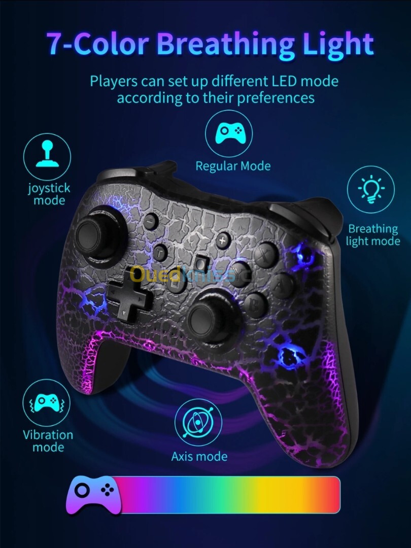 Manette gamepad LED 7 couleur 