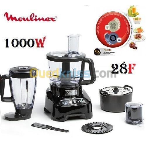 Moulinex Robot multifonction, 1000 W, 28 fonctions, Bol 3 L, Blender 2 L, Hachoir,  DoubleForce 