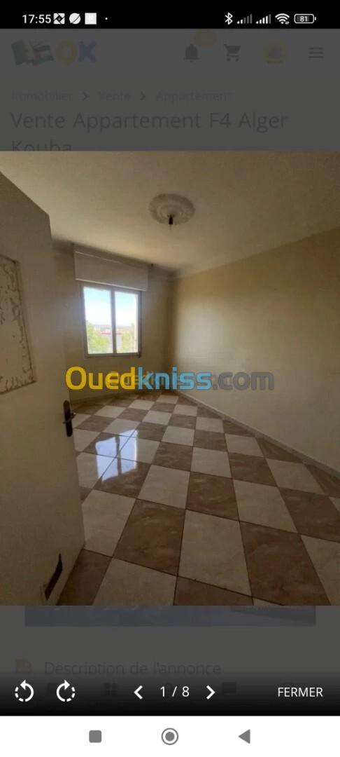 Vente Appartement F4 Alger Kouba