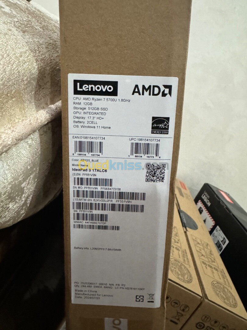 LENOVO IDEAPAD 3 17 AMD RYZEN 7 5700U 12G 512SSD 