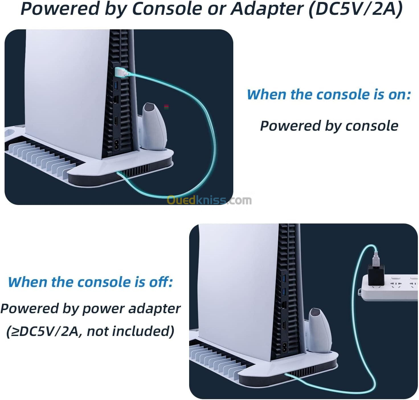 Station playstation 5 avec system de refroidissement et USB