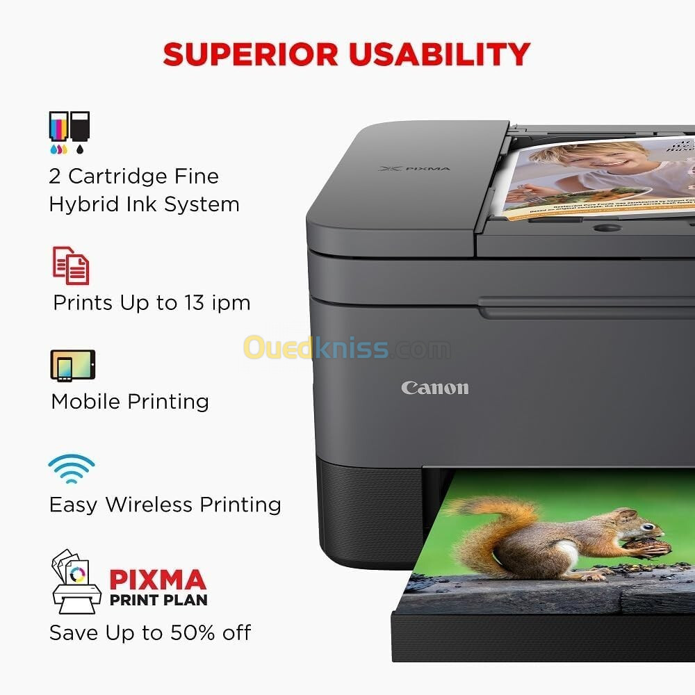 Imprimante Canon PIXMA TS7450i 3-en-1 WiFi Recto Verso à Chargeur de Document