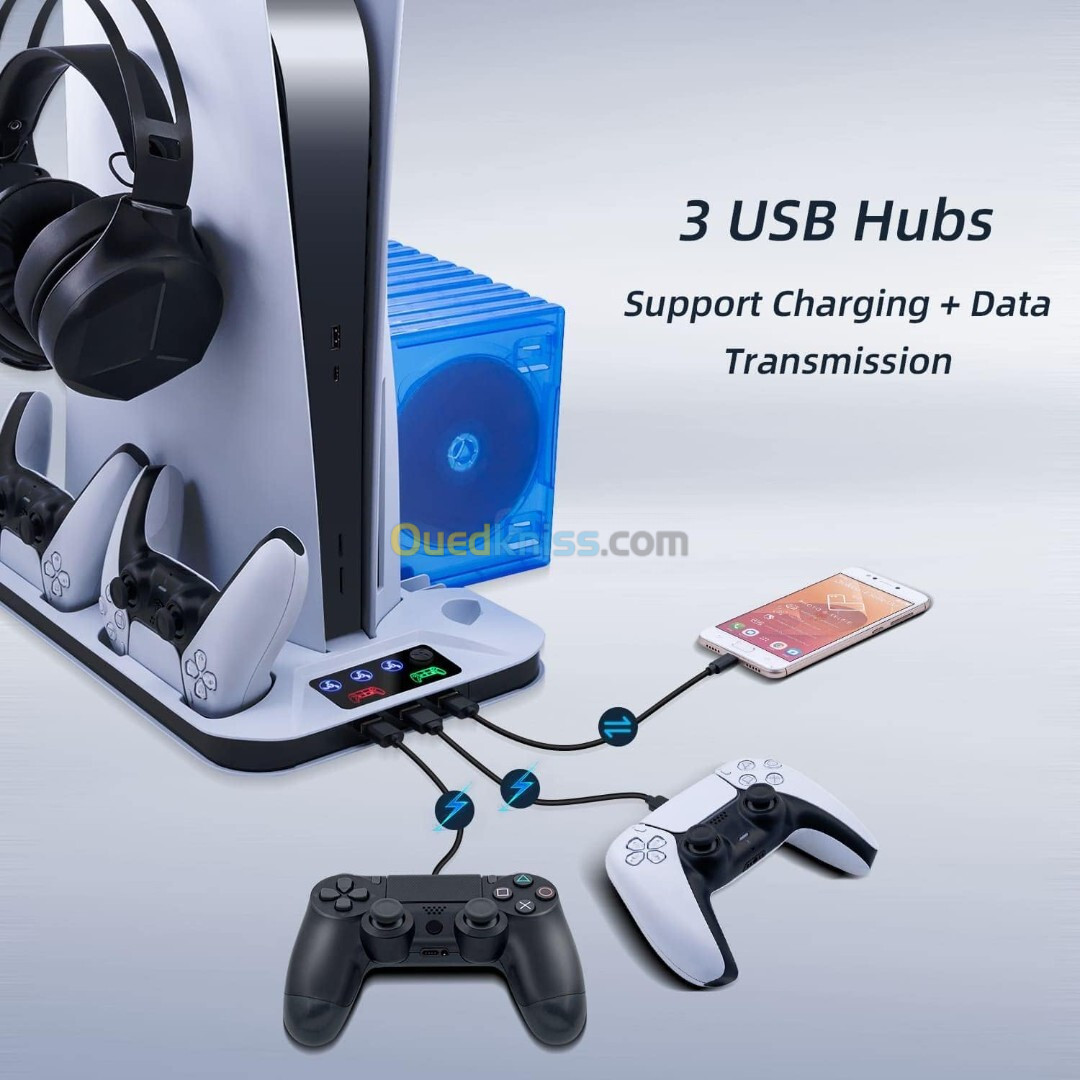 Station playstation 5 avec system de refroidissement et USB