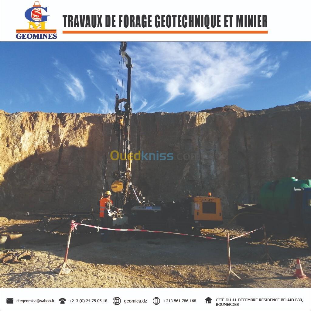 TRAVAUX DE FORAGE GÉOTECHNIQUE ET MINIER - ETUDE DE SOL - ALGÉRIE