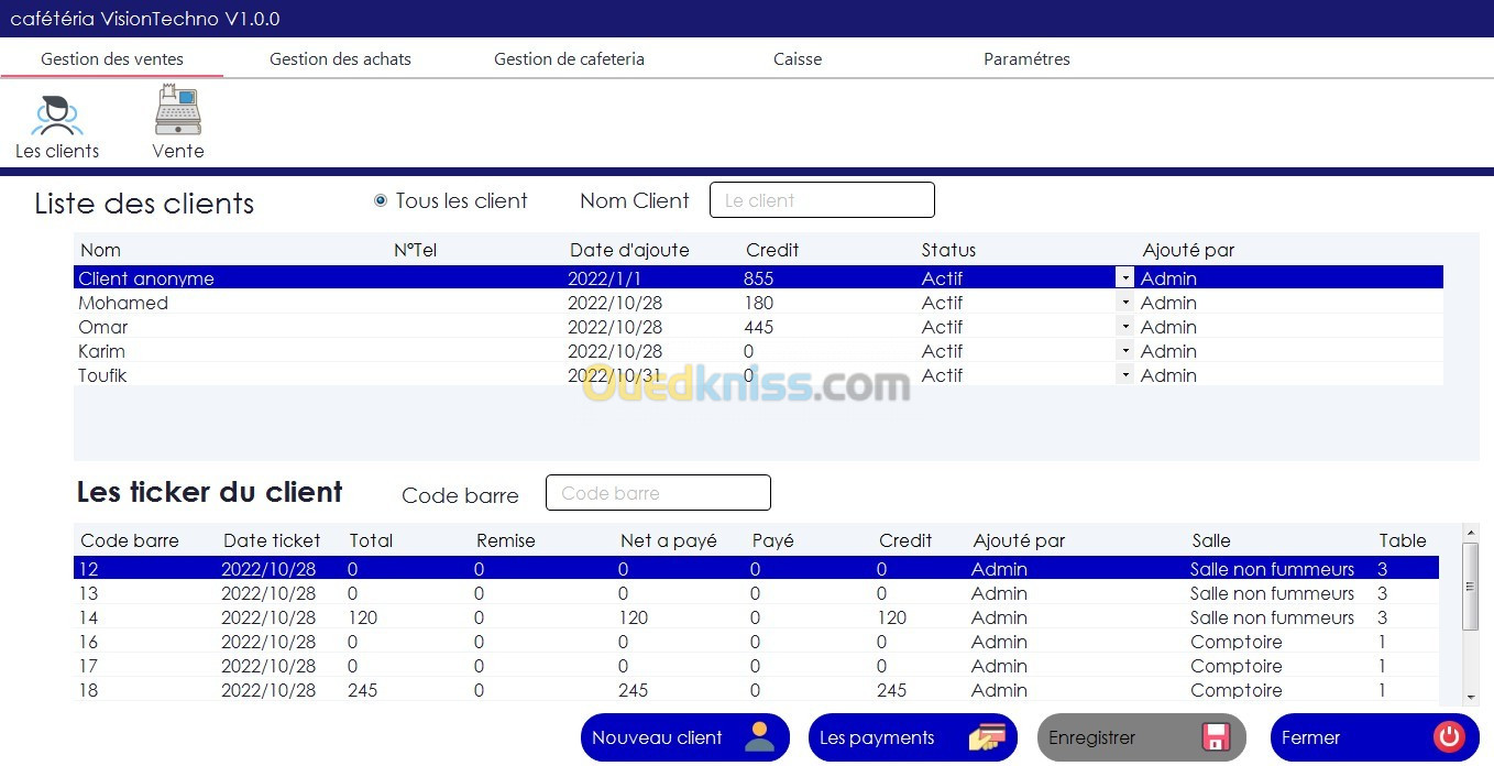 Logiciel de gestion des caféteria - Fast food - Creperie -Crémerie