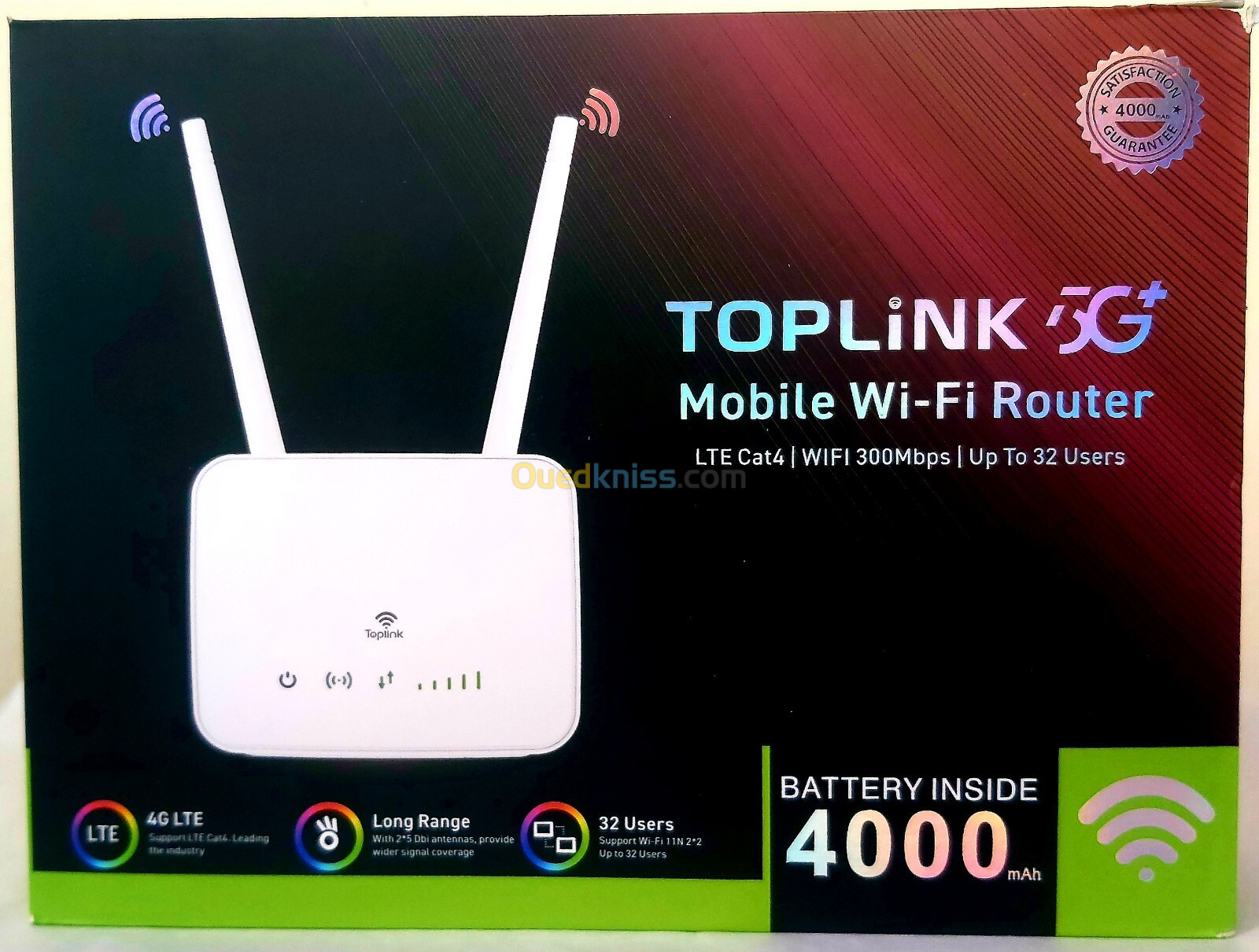 MODEM TOPLINK ROUTER 5G+ MOBILE Wi-Fi POUR TOUTE LES RESEAU AVEC BATTERIE 4000MHA