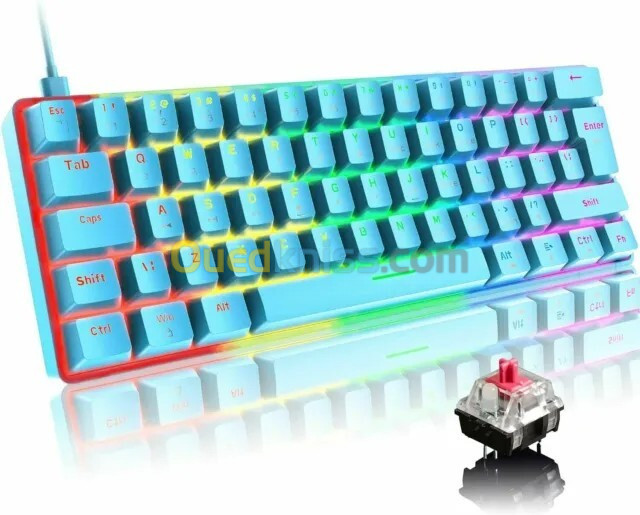 Mucai Mk61 Clavier Mécanique De 61 Touches Pour Jeux Esports Avec Connexion Usb-c RED SWITCH