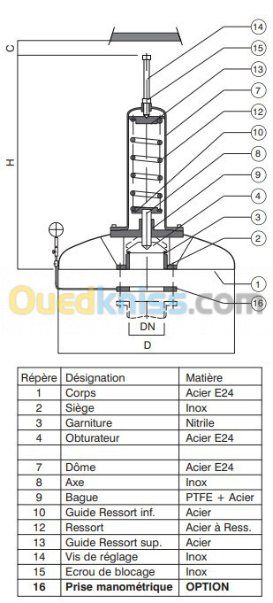 SOUPAPE DE DÉCHARGE ANTI-BÉLIER DN 50 - 300 PN 10/16/25/40