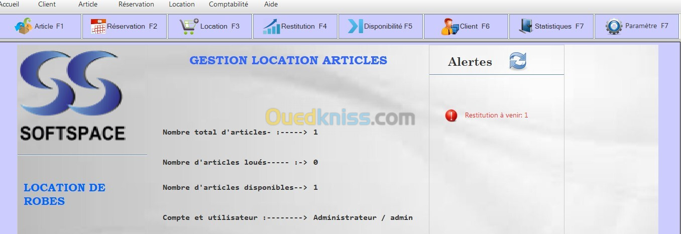 LOGICIEL DE GESTION LOCATION DE ROBES 