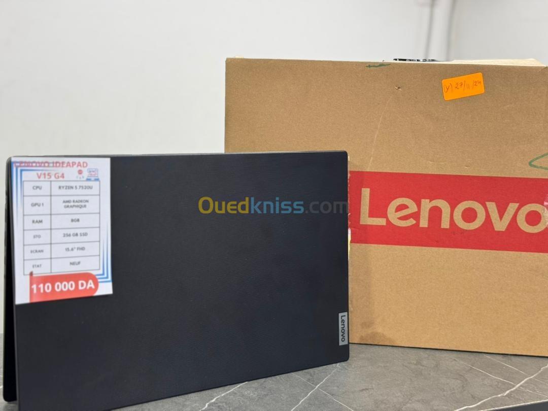 LENOVO IDEAPAD V15 G4  RYZEN 5 7520U /8G/256GB SSD /15.6' FHD /NEUF