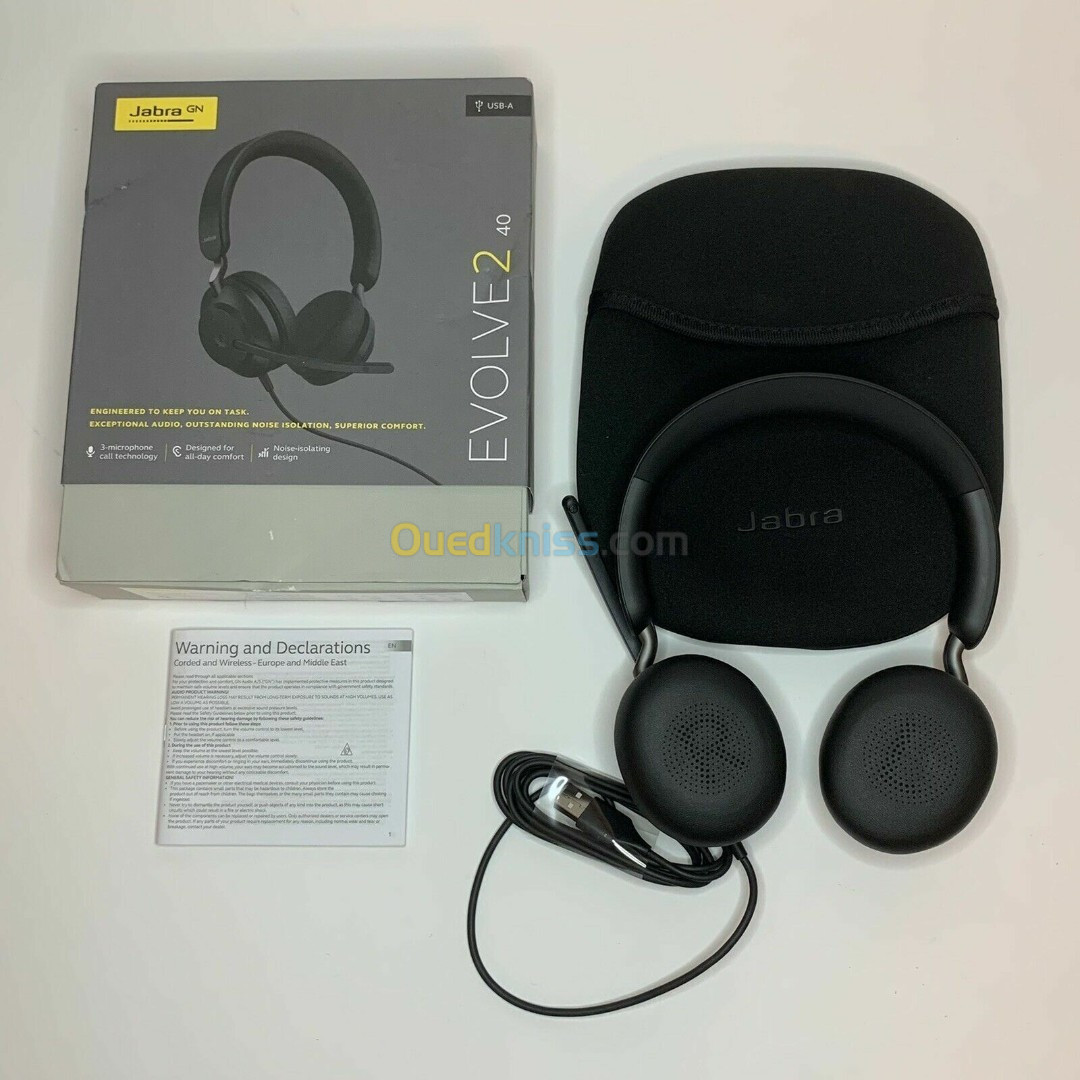 CASQUE JABRA EVOLVE2 40 USB-A