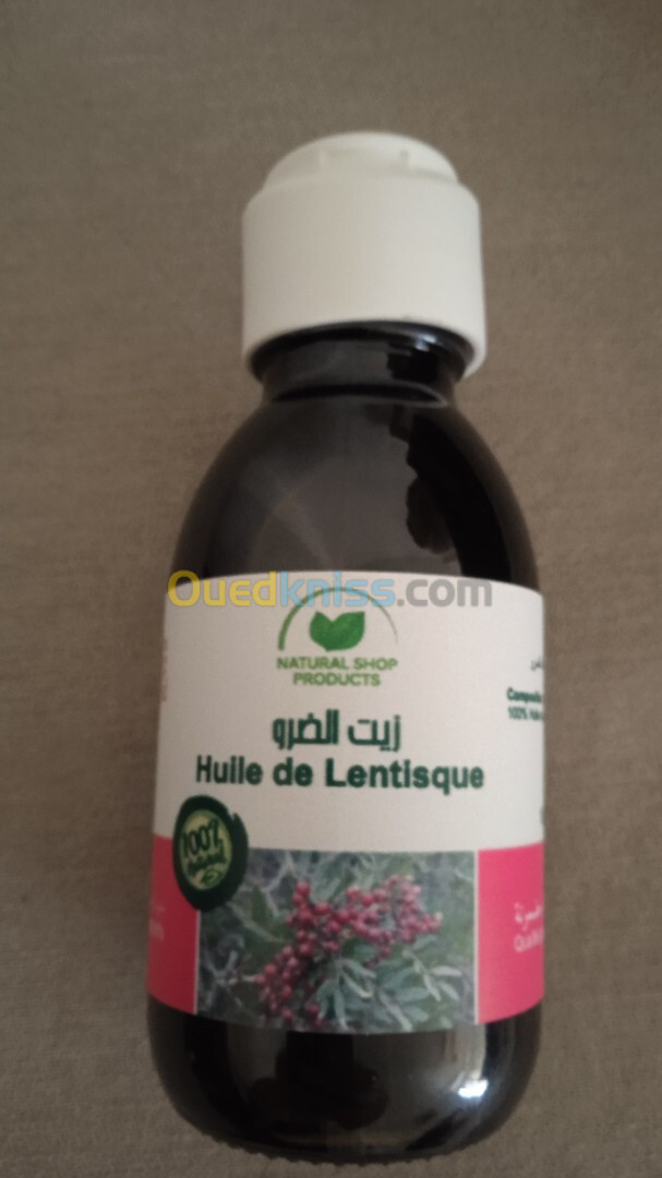 Huile de Lentisque 100ml pure Qualité Premium pressée à froid Sans Additifs  زيت الضرو