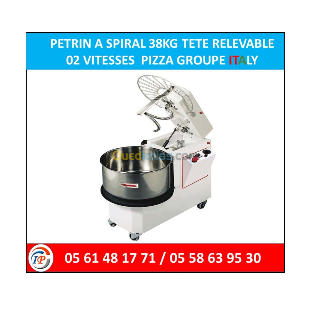 PETRIN A SPIRAL 38KG TETE RELEVABLE  02 VITESSES  PIZZA GROUPE ITALY