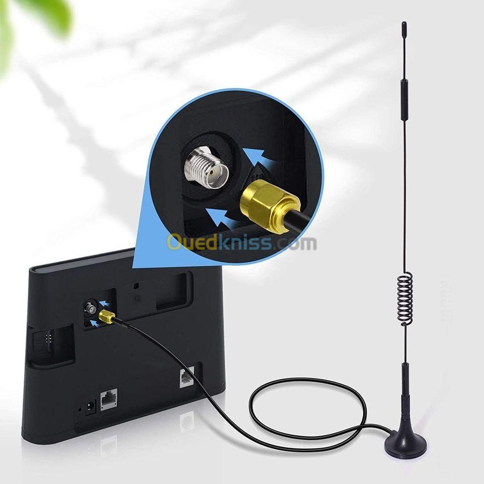 Antenne 4G avec câble 10M magnétique pour modem mobilis djezzy ooredo/connecteur mâle SMA
