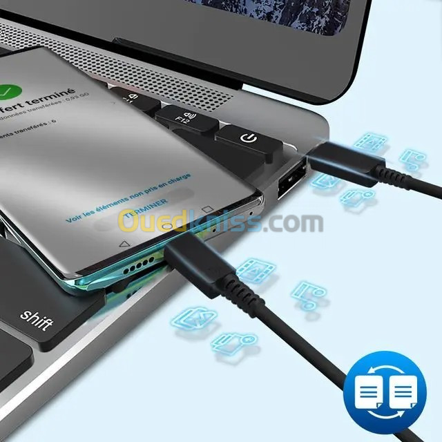 Chargeur Samsung USB-C 45W, Charge Rapide avec Câble USB-C - Noir