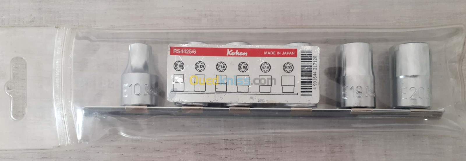 Koken ensemble de 6 douilles Torx 1/2" sur rail (made in Japan)