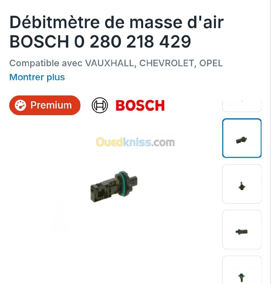 Débitmètre de masse d'air Bosch 