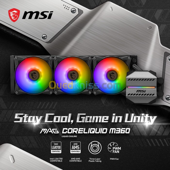 WATERCOOLING MSI MAG CORELIQUID M360 RGB BLACK LGA1700 AM5