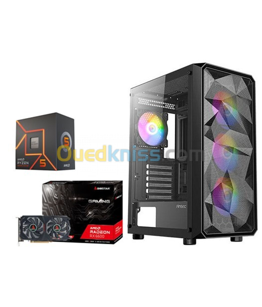 PC GAMING / RYZEN 5 7500F - RAM 16GO DDR5 - SSD 512GO - BIOSTAR RX 6600 8GO