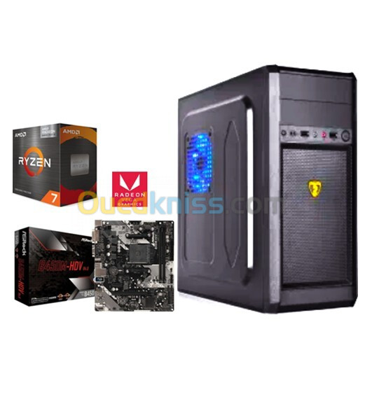 GAMING PC / RYZEN 7 5700G - B450M - RAM 8GO - SSD 256GO - VEGA 8 