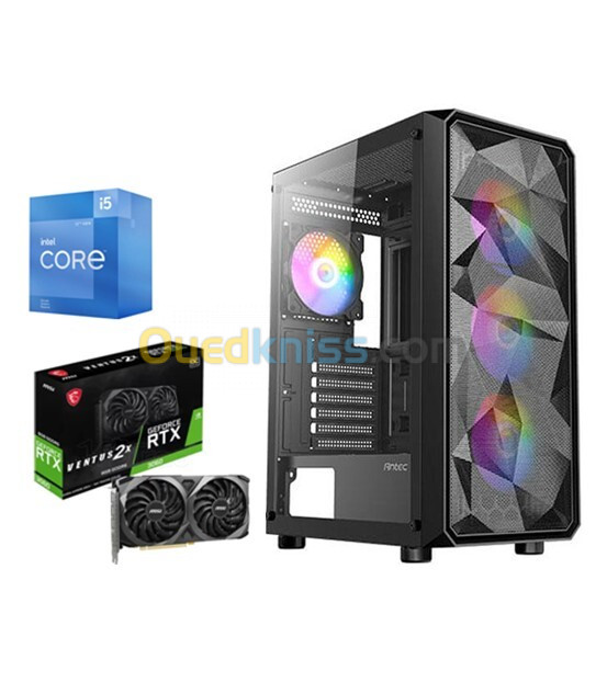 GAMING PC / I5 12400F - RAM 16GO - SSD 512GO - MSI RTX 3060 OC 8GO