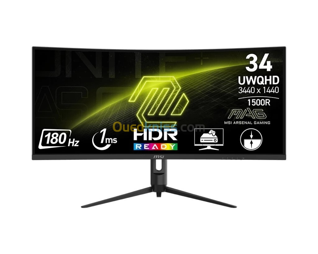 ECRAN MSI MAG 342CQR E2 34'' - 1MS - 180HZ - 2K - CURVED