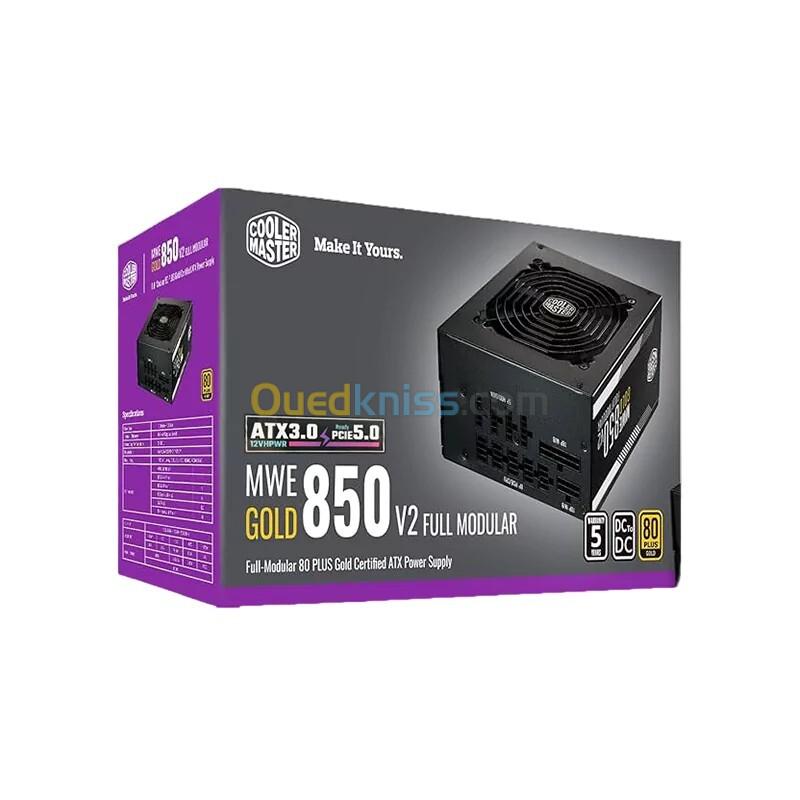 ALIMENTATION COOLER MASTER MWE 850W V2 80PLUS GOLD FULL MODULAIRE ATX 3.0 PCIE 5.0