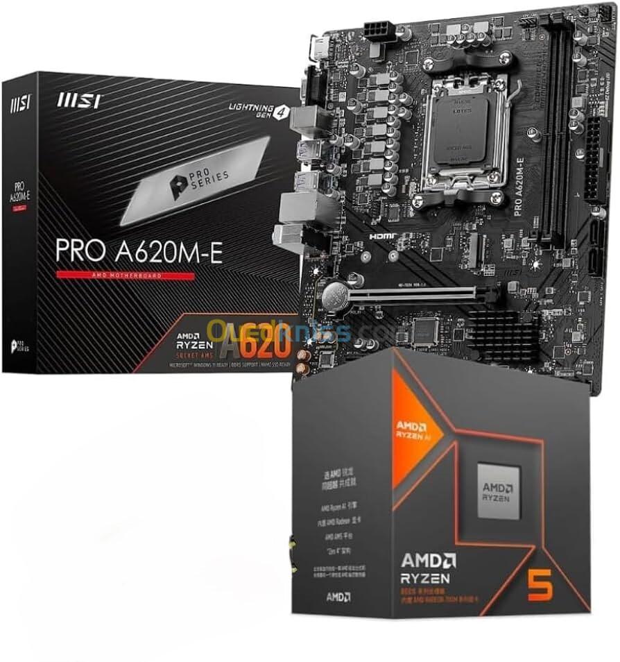 KIT UPGRADE RYZEN 5 8600G + CARTE MERE MSI PRO A620M E DDR5