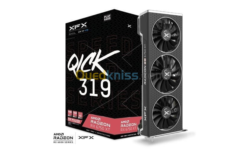 CARTE GRAPHIQUE XFX QICK 319 RADEON RX 6750 XT 12GO