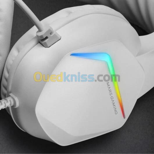 CASQUE MARS GAMING MH122 FRGB WHITE