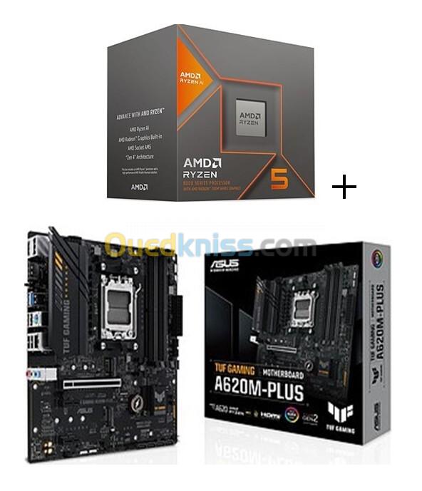 KIT UPGRADE RYZEN 5 8600G + CARTE MERE ASUS TUF GAMING A620M PLUS