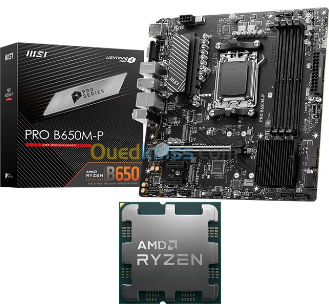 KIT UPGRADE PROCESSEUR AMD RYZEN 5 7600 MPK + CARTE MERE MSI PRO B650M P 