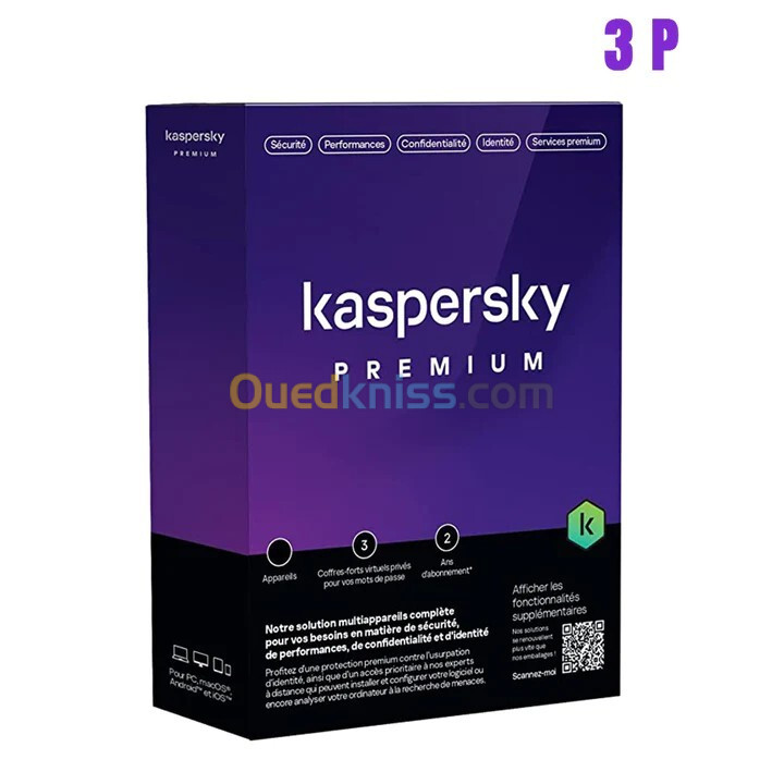 ANTIVIRUS KASPERSKY PREMIUM 3 APPAREIL TOTAL SECURITY VPN