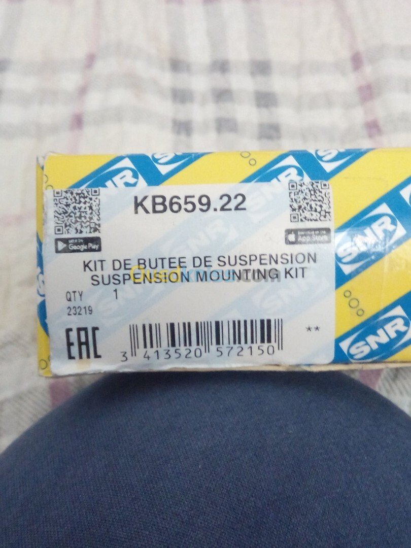 Kit de réparation, coupelle de suspension, support de caoutchouc et écrou