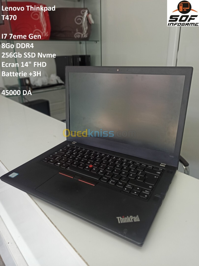 Lenovo Thinkpad T470 I7 7eme / 8go / 256 nvme / 14" FHD