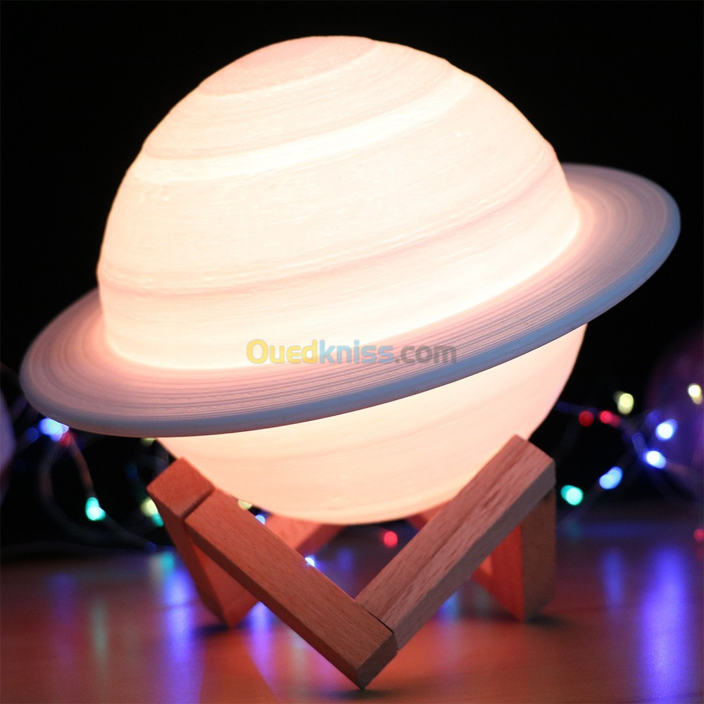 Lampe LED imprimée en 3D saturne