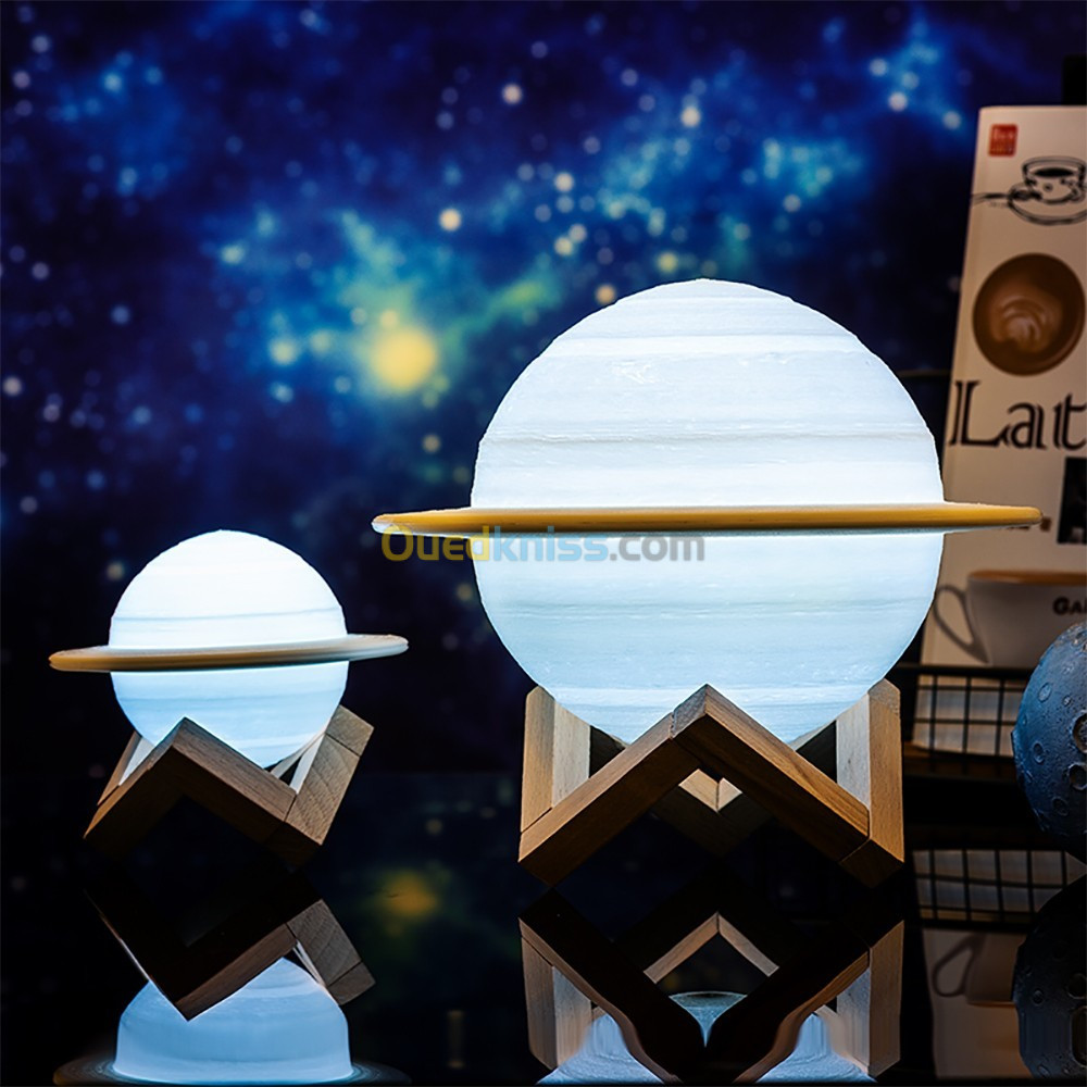 Lampe LED imprimée en 3D saturne