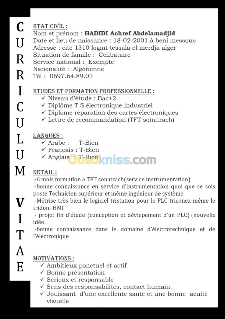 électricien/électronicien/automaticien