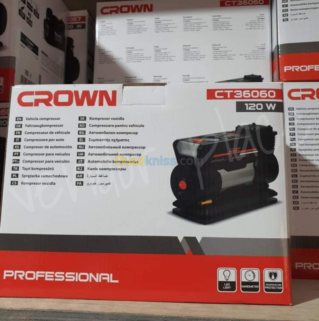 Mini compresseur CROWN 6.89 bar 12v/120w 