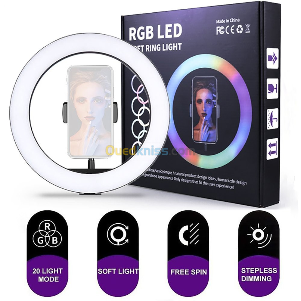 MJ-30 RGB LED Soft Ring Light With Stand-Selfie Light