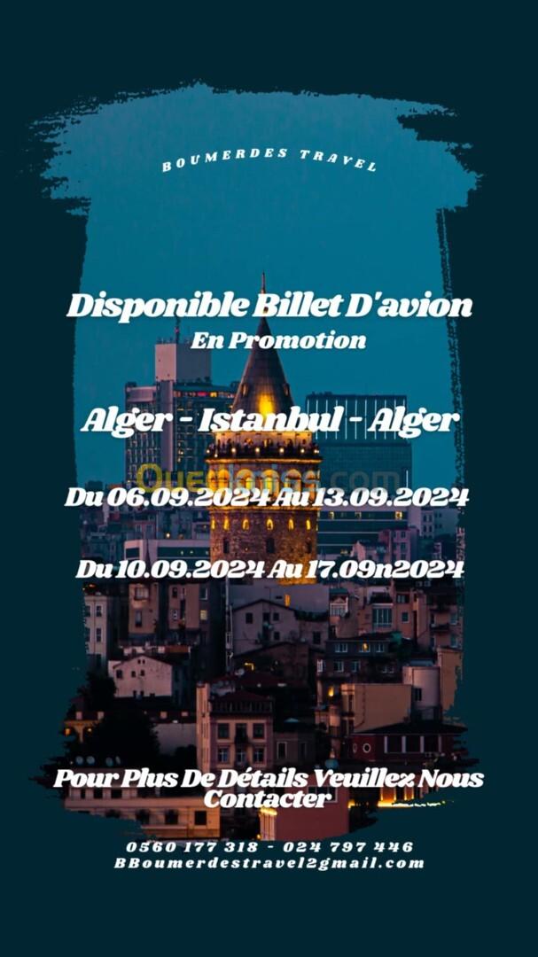 BILLET D'AVION ALGER - ISTANBUL - ALGER