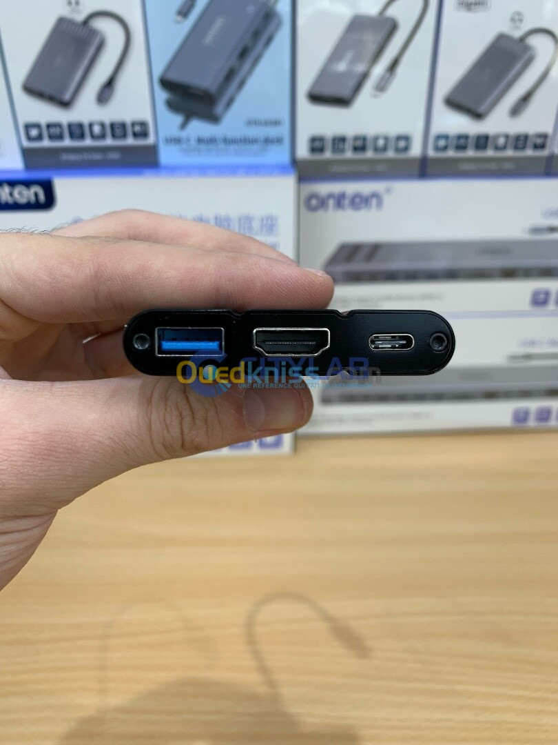 Adaptateur ONTEN Type C 5en1 HDMI+USB 3.0*3+PD charger 4K-2K OTN-9509S