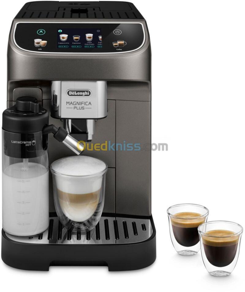 Delonghi Machine a cafe Broyeur cappucino Magnifica Plus-15 BARS-ecran tactile TITANE