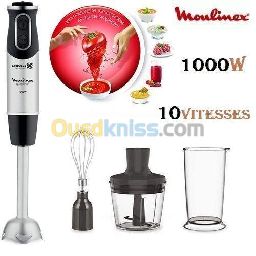 BRAS mixeur 1000W MOULINEX QUICKCHEF 3EN1 MIXEUR PLONGEANT DD655810 INOX قدم الخلاط