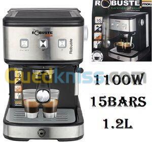 Robuste MOKA Machine a cafe a bras -15 bar-1.2L-1100W- Noir -Argent