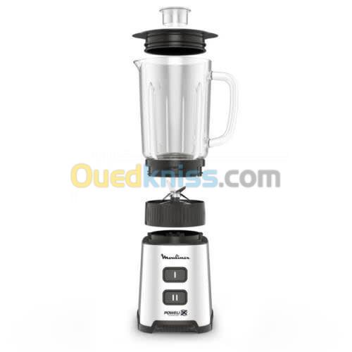 Moulinex Blender PULESO 400W Technologie Powelix-2 vitesses -Bouteille à emporter-Métal-LM17GD10