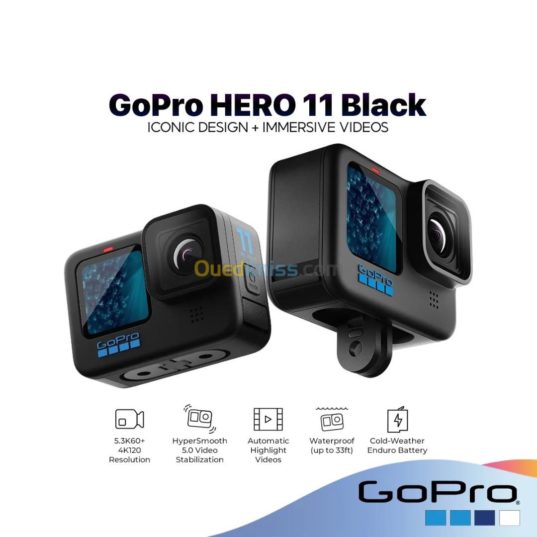 GoPro HERO11 Black - Caméra d'action étanche avec vidéo Ultra HD 5.3K60,27MP, capteur d'image 1/1.9"