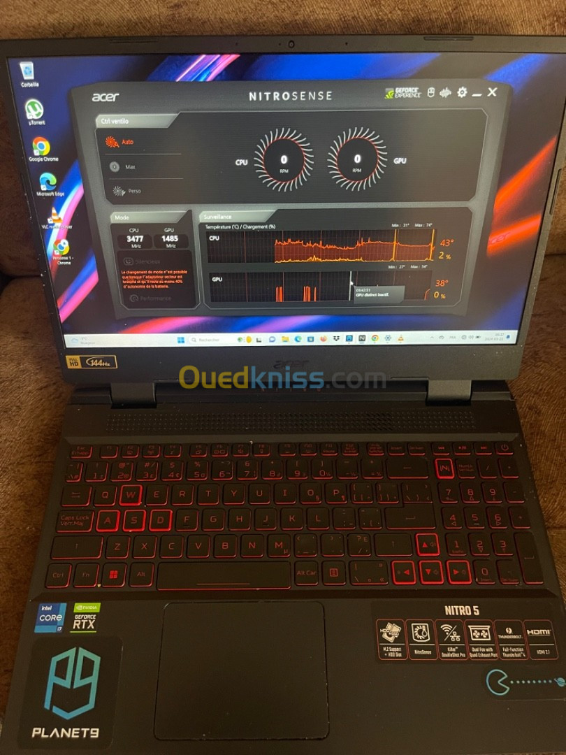 Acer nitro 5 i7 12th 12700H 16GB 512SSD