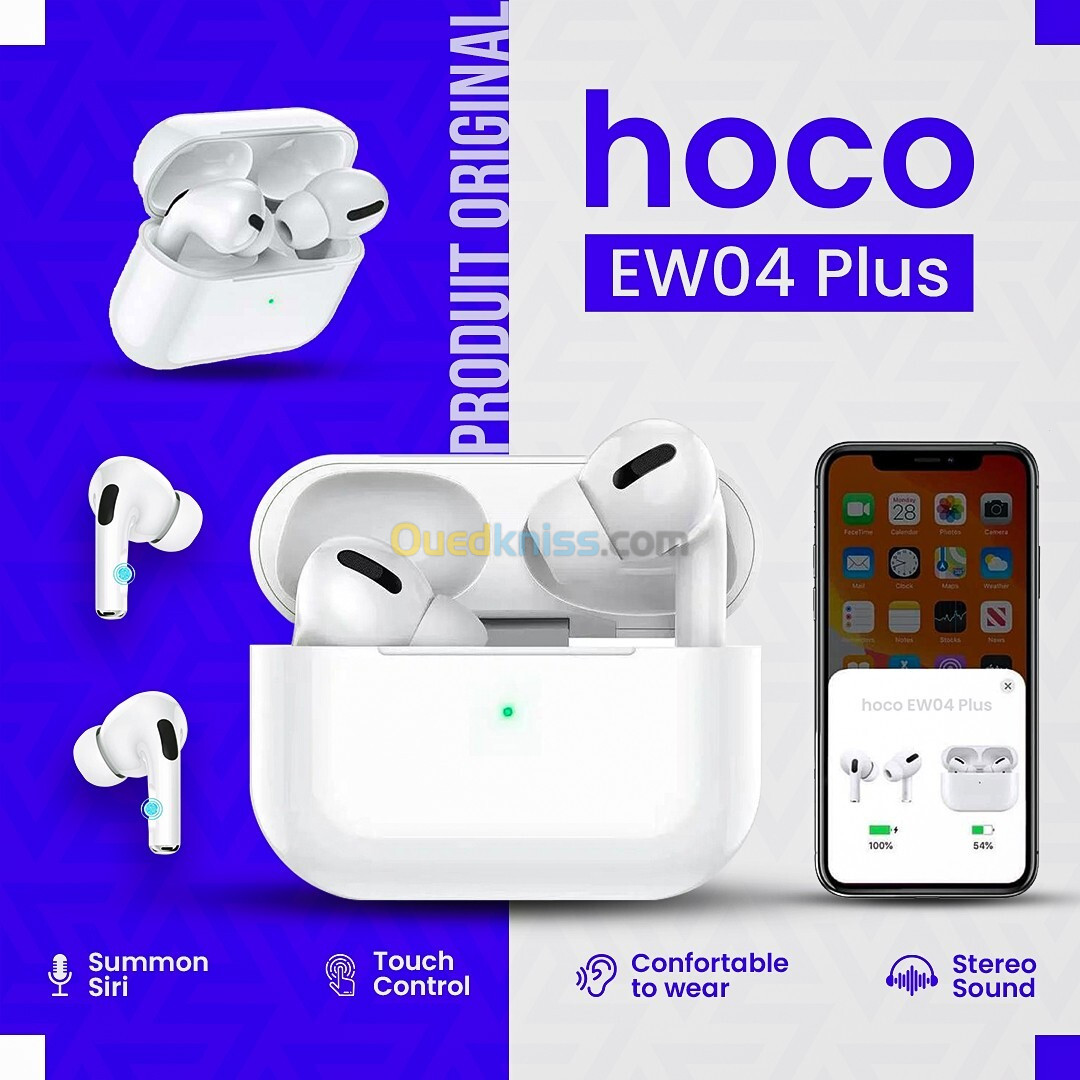  Écouteurs sans fil HOCO EW04 Plus original سماعات أذن لاسلكية HOCO EW04 PLUS